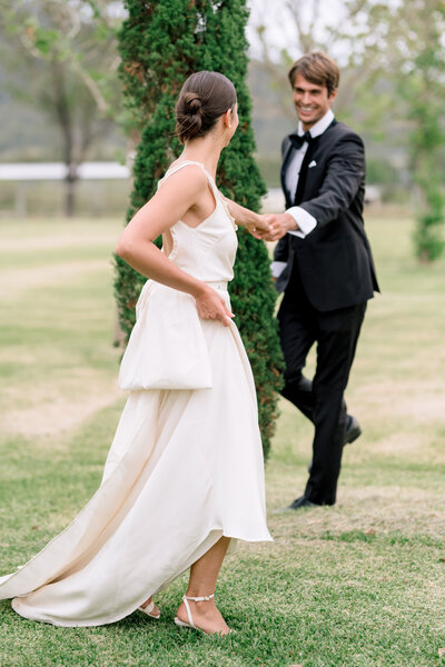 Couple in bridal wear 