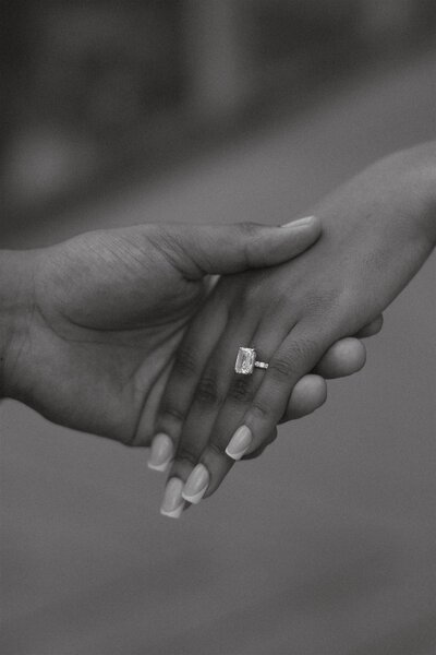 Close-up of an engagement ring during an Orlando proposal at Hyatt Regency Grand Cypress Resort, captured by an Orlando proposal photographer.