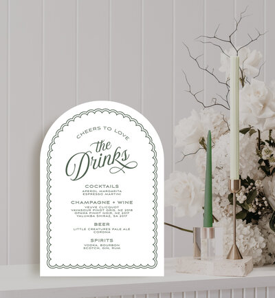 Big Love drinks bar sign for your wedding