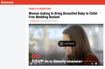 Janice Robinson-Celeste discussing breastfeeding trends in Newsweek article.