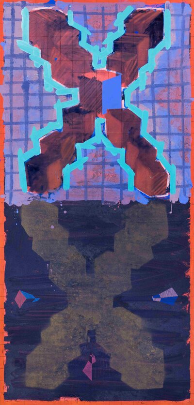 Double Crossover-Dark Skies, 1992-93 Oil on canvas 244 x 117 cm_11zon