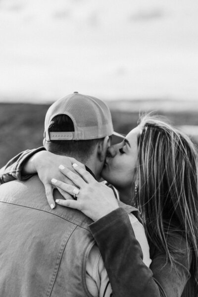 black and white photo of couple