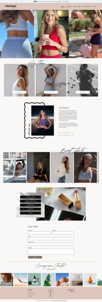 Influencer website design