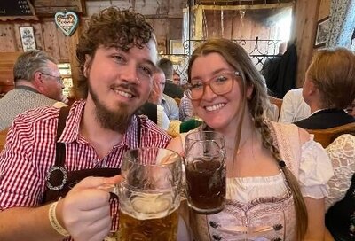 Aaron Maddox and Dylan Gordon at Oktoberfest, Munich, Germany