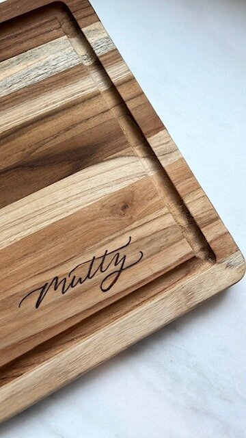 Personalized wood cutting board