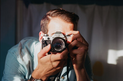 film self portrait on the Canon Ae-1