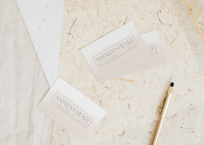 Business card design for a wedding photographer