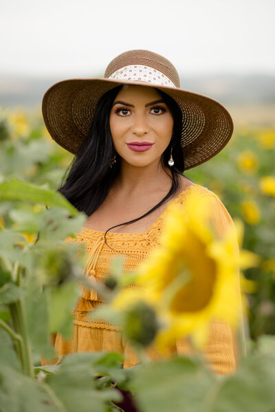 Sammi sunflower portrait