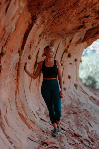 A picture of the photographer walking along the red rocks of Sedona.