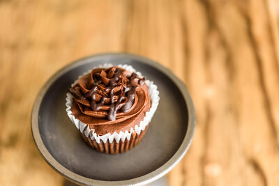 Gluten-free chocolate cupcake made by Mason Dixon Bakery