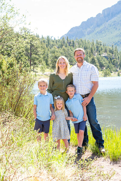 family photos in the mountains