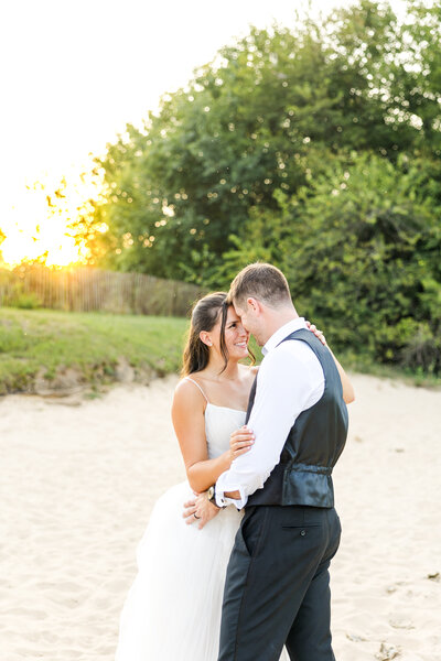 couple walking up the steps