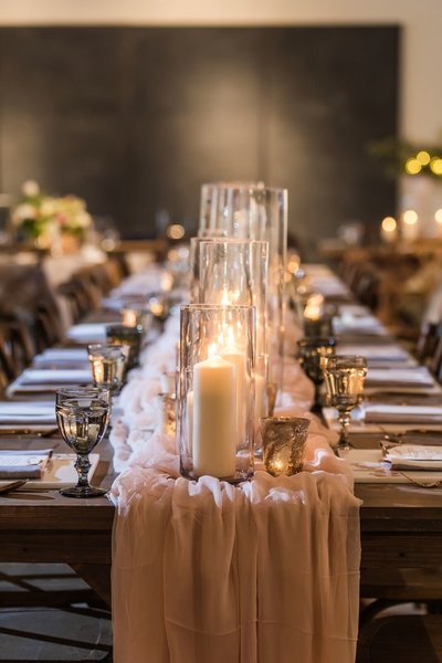 Wedding candles table