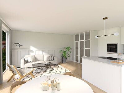 Helle Wohnküche entworfen von Larissa Lach Interiors