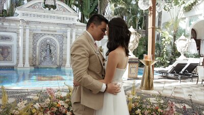 Double exposure video elopement small wedding in Florida