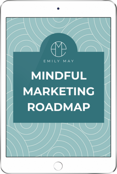 Image of an iPad featuring the Mindful Marketing Roadmap in green