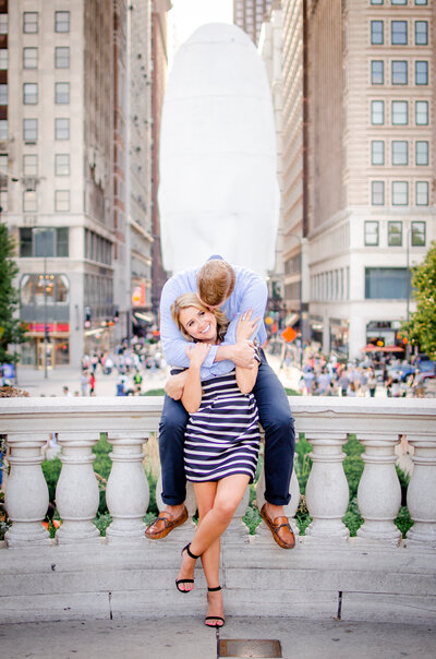 Millenium Park Chicago Illinois Couples Engagement Photography Shoot