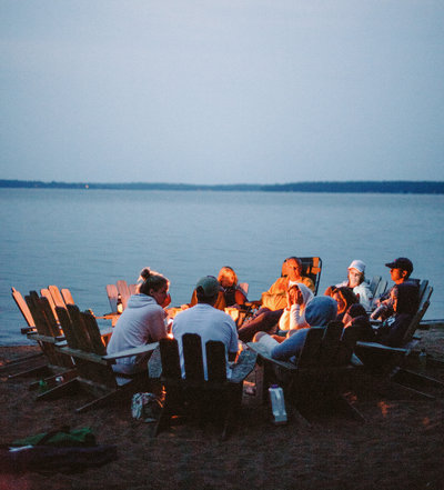 sandy beach resort on gull lake minnesota campfires around the beach