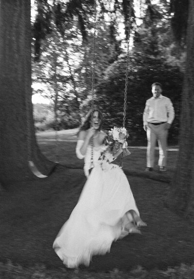 Bride and groom at Evergreen Gardens wedding in Ferndale, WA