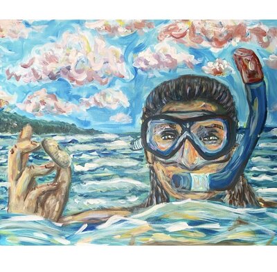 Painting of girl snorkeling