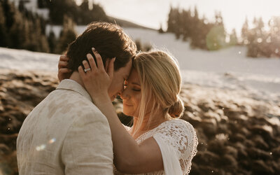 hiking elopement in banff national park by banff elopement photographer danielle boulger photography