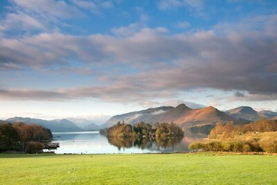 Tranquil view of Derwentwater in the Lake District, a literary travel destination in England