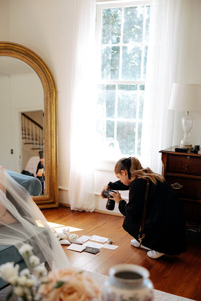 Charlotte-based wedding photographer behind the lens