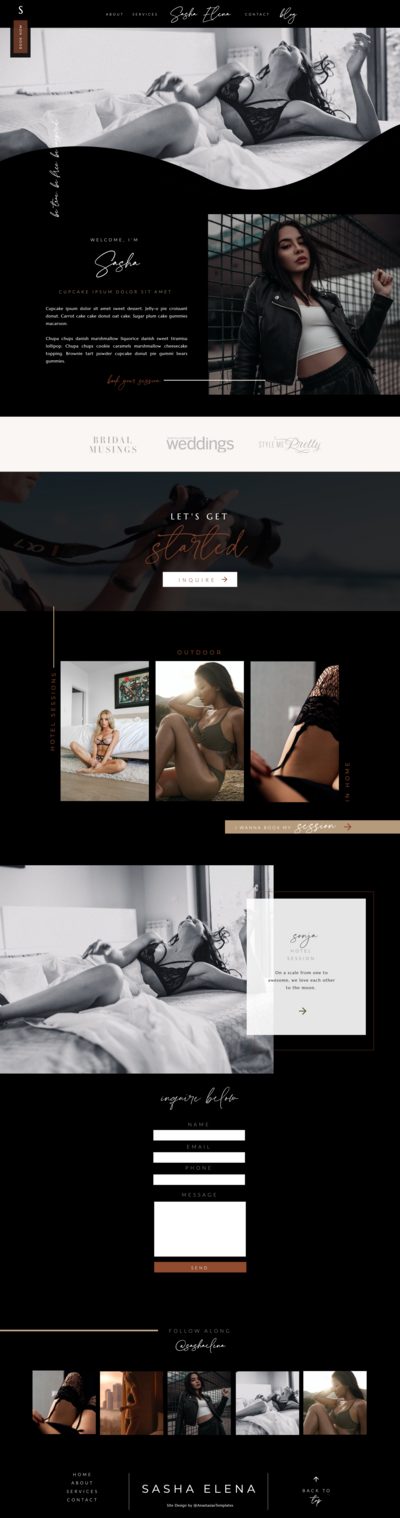 After Dark Showit Website Template Anastasia Templates Showit Web designer Showit Templates Photography Templates Coaching Websites