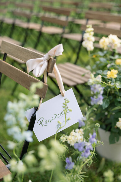 and lettering and silk ribbon for Glen Manor House wedding