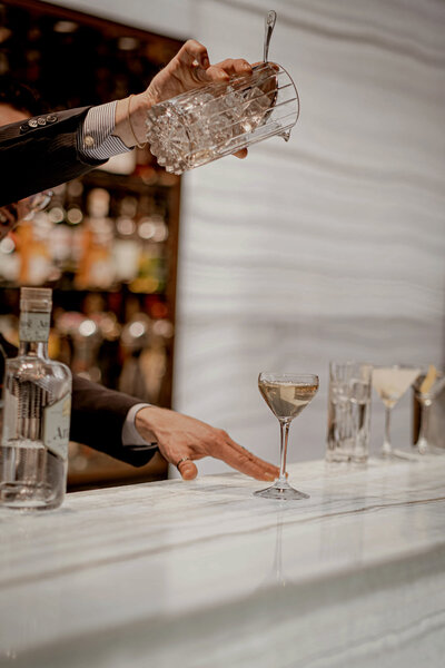 Cocktail being made at hotel bar