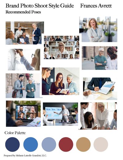 Page 1 of photography style guide for finance coach