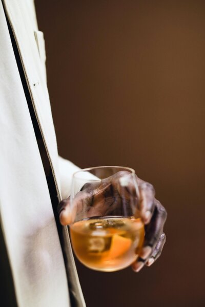 A bold and unique cocktail with cherries representing a cherry core brand. 