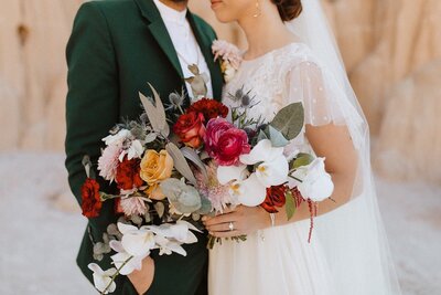 Jewel tone wedding flowers for a Logan Utah Bride