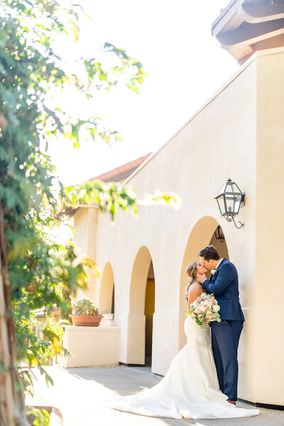 Bride and Groom with their wedding at Rancho Bernardo Inn