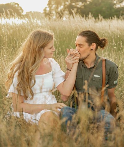 Engagement Session in Fort Vancouver with an engaged couple
