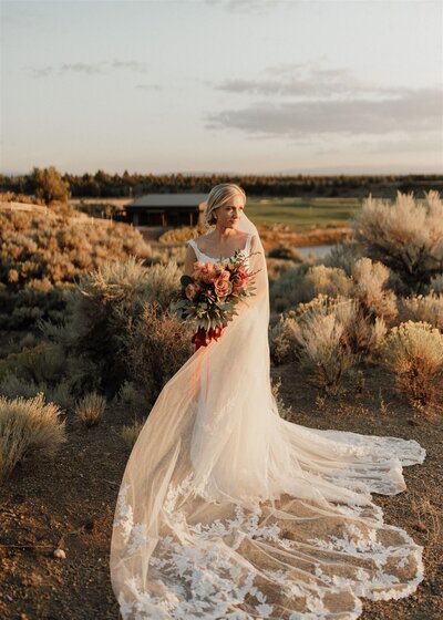 Tiffany and Jose’s desert-inspired wedding florals featuring terracotta tones, cacti accents, and earthy textures by Summer Robbins Flowers in Central Oregon