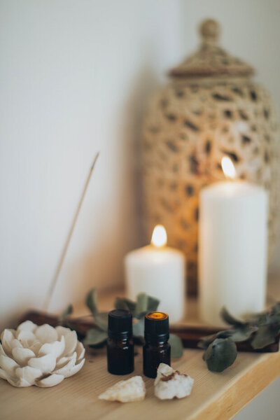 healing candles, incense, tinctures