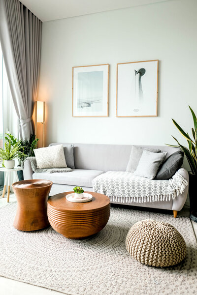 grey copper living room