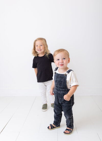 Photo of two brothers  in studio