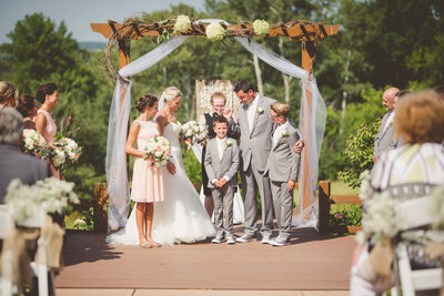 An outdoor vow renewal ceremony