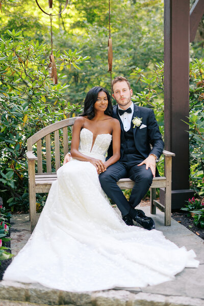 Chuppah with bright florals at Glen Foerd Estate in Philadelphia, PA