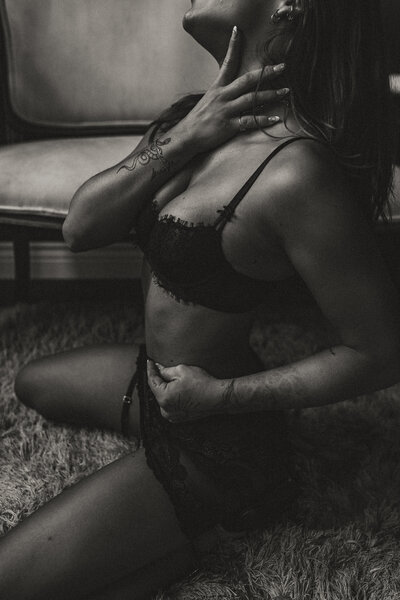 Woman posing confidently in a private and intimate boudoir photography session in Lehigh Valley