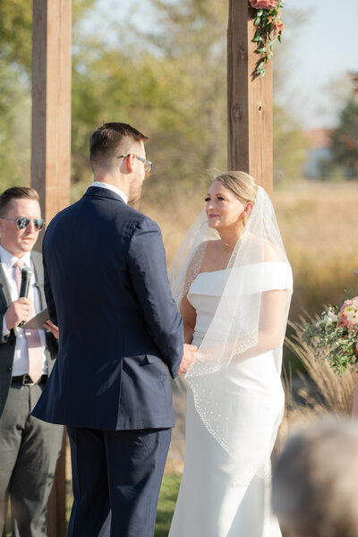 bride and groom during wedding ceremony