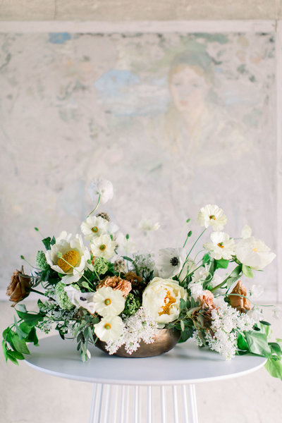 Soft cream and yellow wedding flowers
