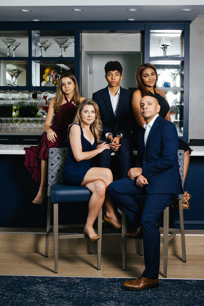 Studio portrait of family in Ft Lauderdale
