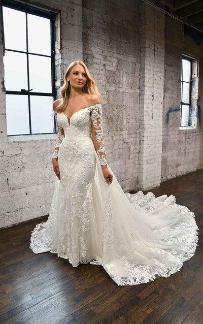 Sequined Lace Appliques over Tulle
