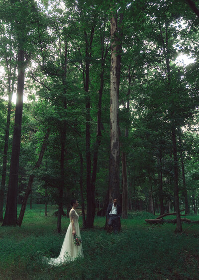elopement couple being playful