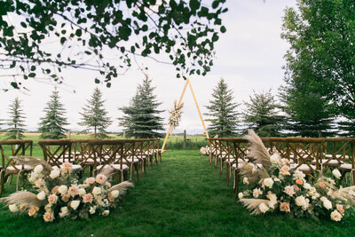 wedding ceremony with chairs