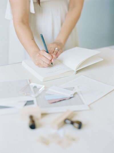 Flatlay photo with branding and business props