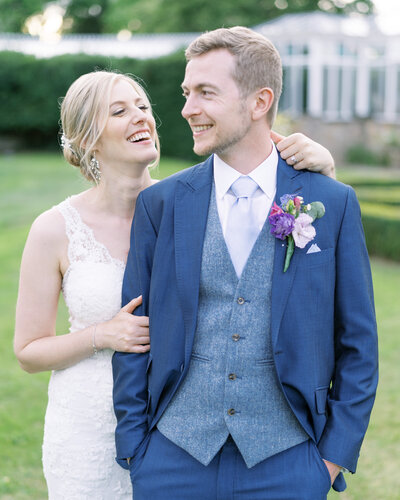 Bride and groom at Cotswolds wedding